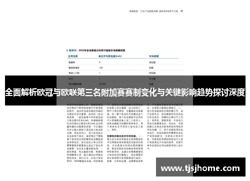 全面解析欧冠与欧联第三名附加赛赛制变化与关键影响趋势探讨深度